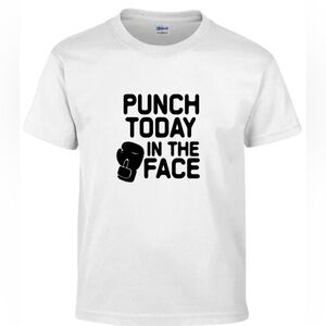 Gildan White Tee with Boxing Print